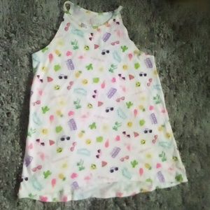 Children's place girls white XXL tank top with cute summer designs